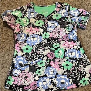 Floral Scrub Top - Multicolor